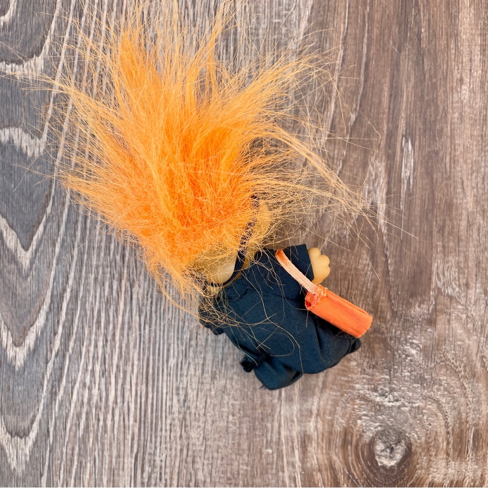 Halloween Russ Berrie Troll Doll Black Cat Orange Hair - Picture 3 of 4